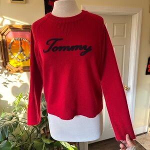 Tommy Hilfiger Red Crew Neck Sweater